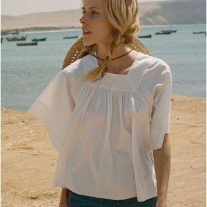 DOEN Bella Top in Salt XS Cream Off White